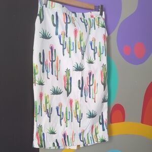 Colorful Cactus Print Women's Skirt